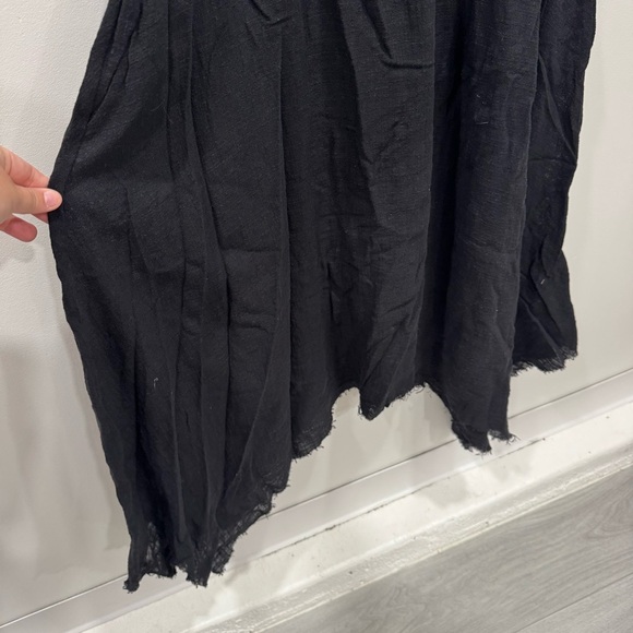 Roolee Asymmetric Hem Midi Dress Black Gauze Cotton Large Flowy Casual - Picture 4 of 6